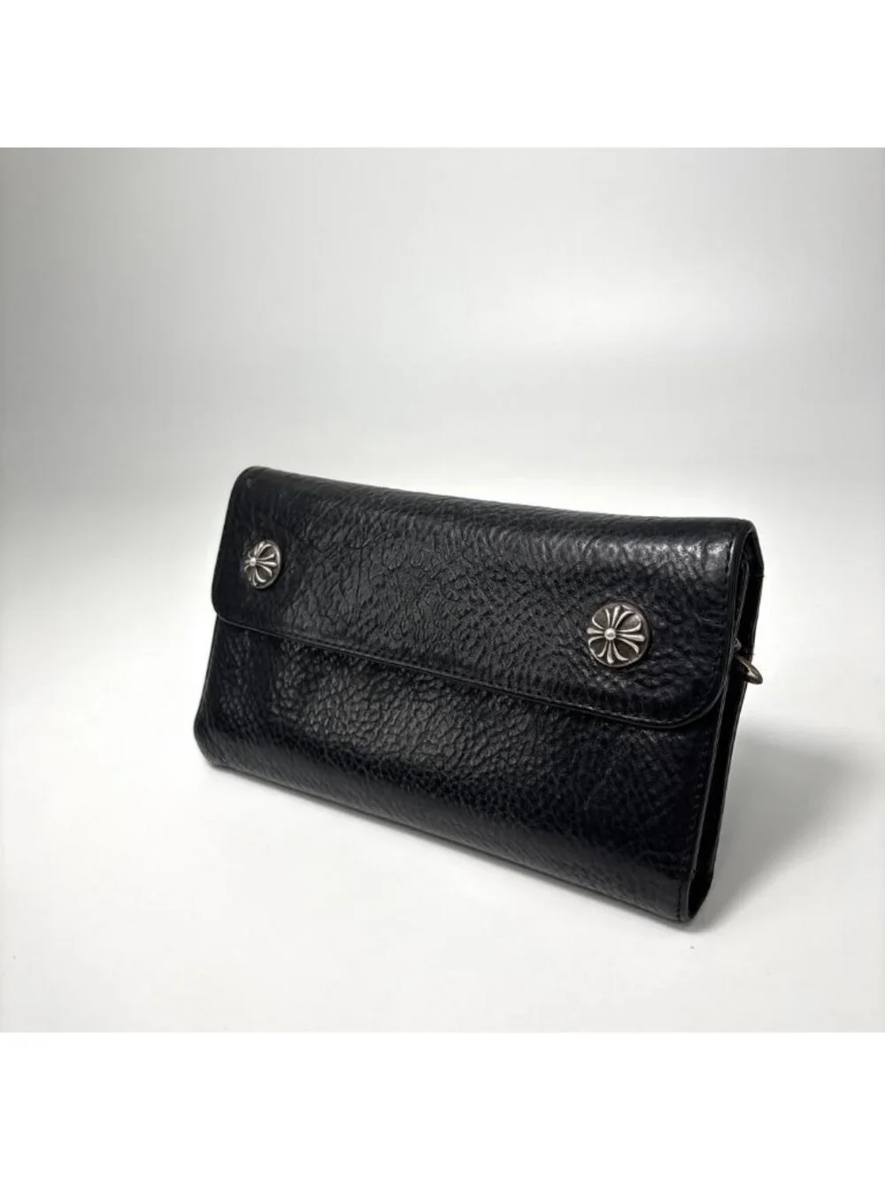 Chrome Hearts Super Wave Cross Ball Wallet Black